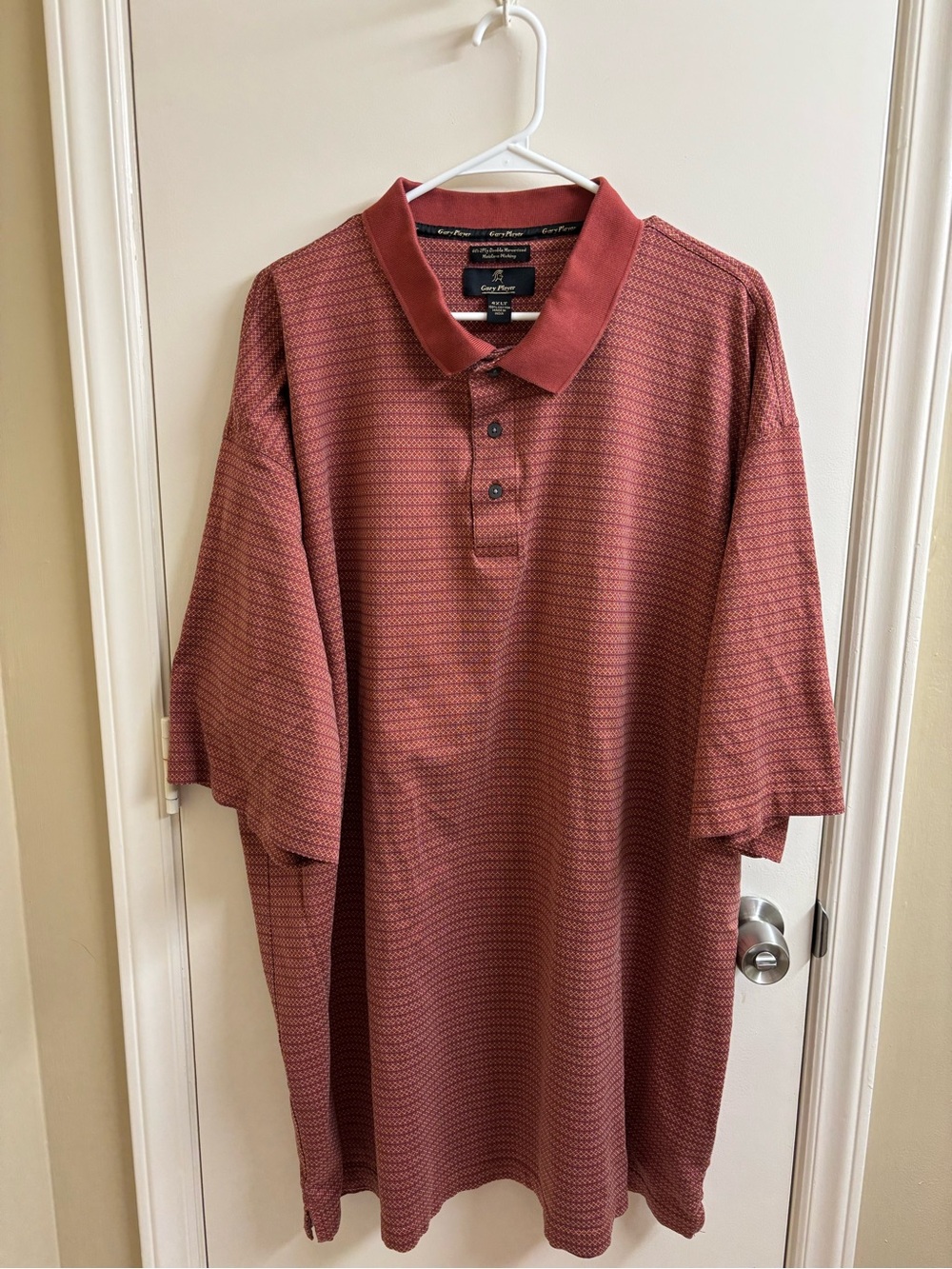Vintage Gary Player Golf Polo Shirt Mens 4XLT Red Double Mercerized Cotton Polo